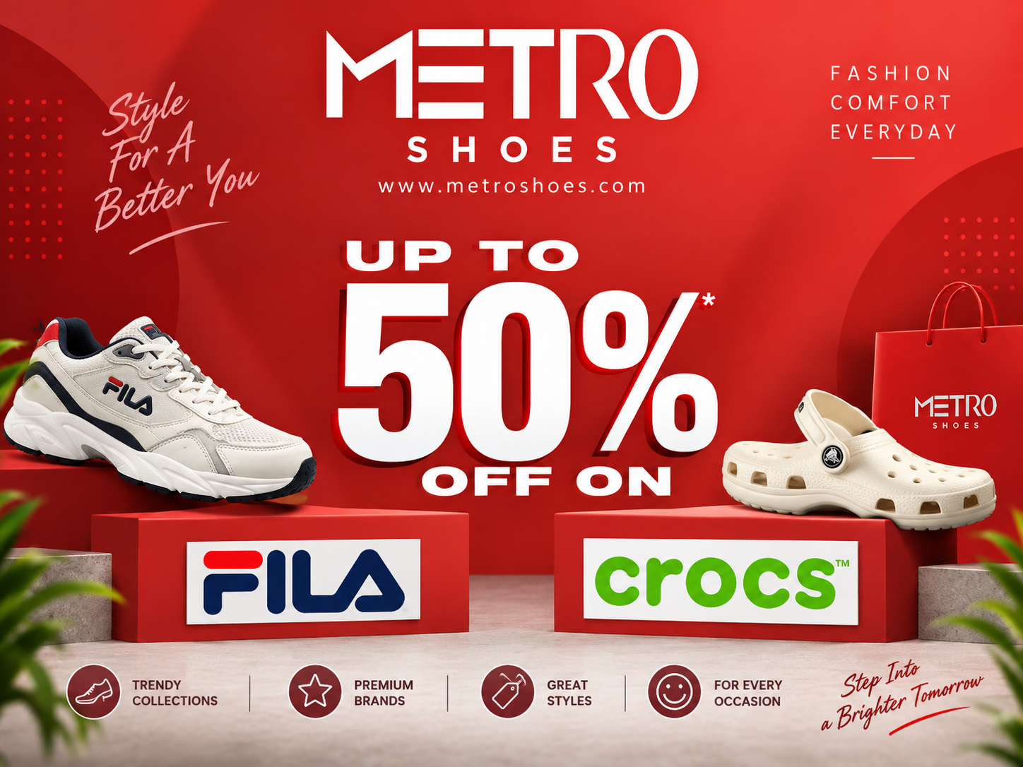 Up To 50% Off On Fila and Crocs