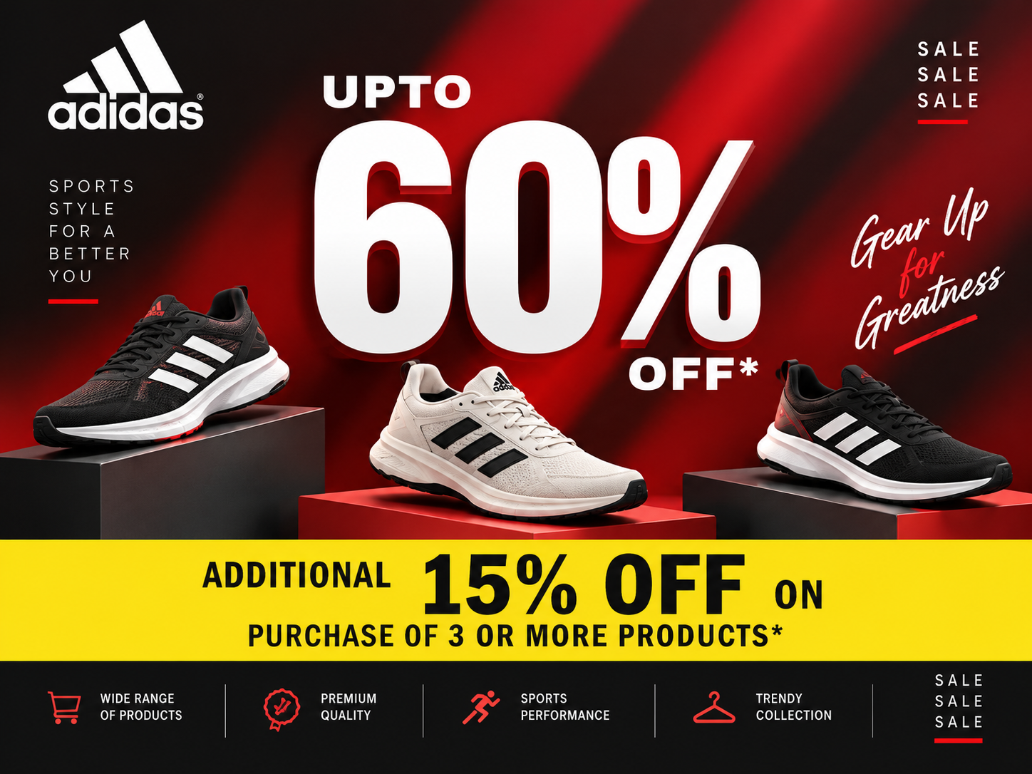 Upto 60% Off on Sports Shoes and Gear