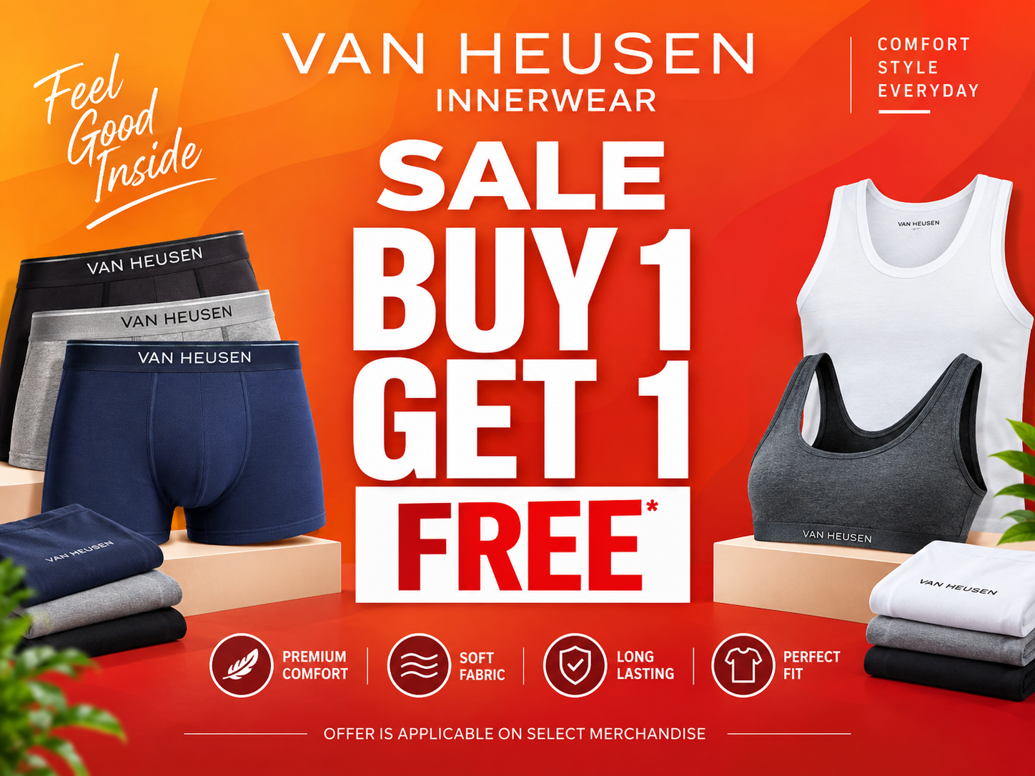 Buy 1 Get 1 Free on Innerwear