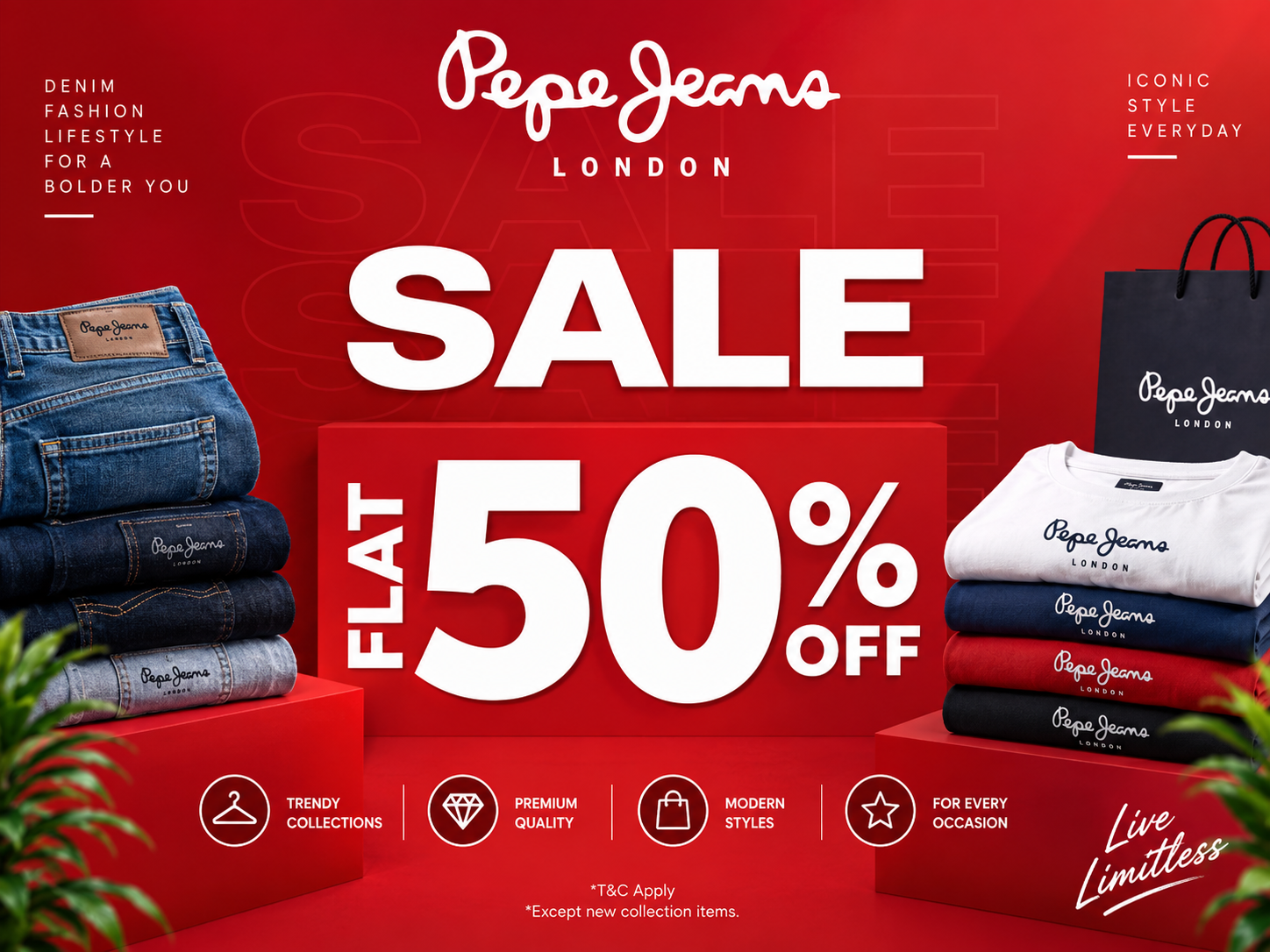 Flat 50% Off Sale