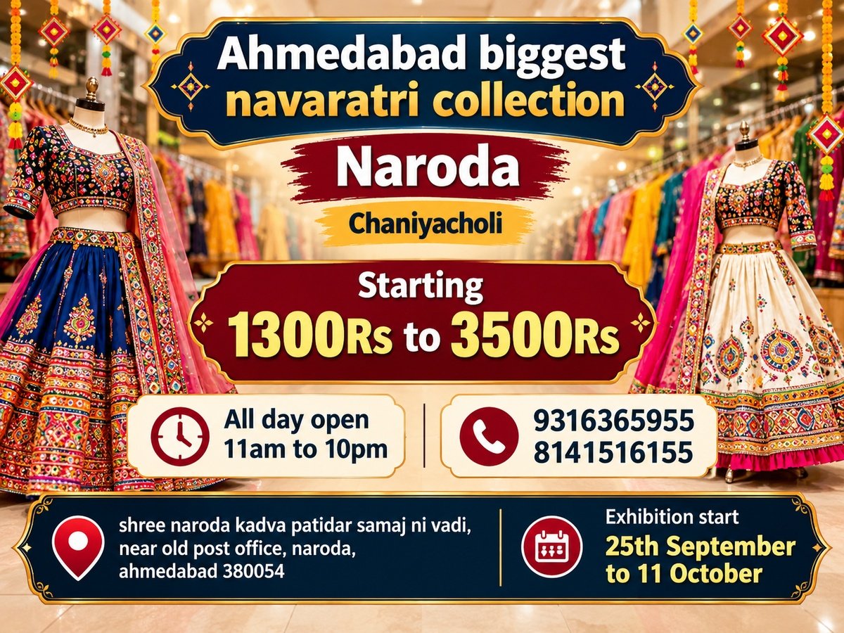 Ahmedabad Biggest Navaratri Collection Chaniyacholi Starting 1300Rs to 3500Rs