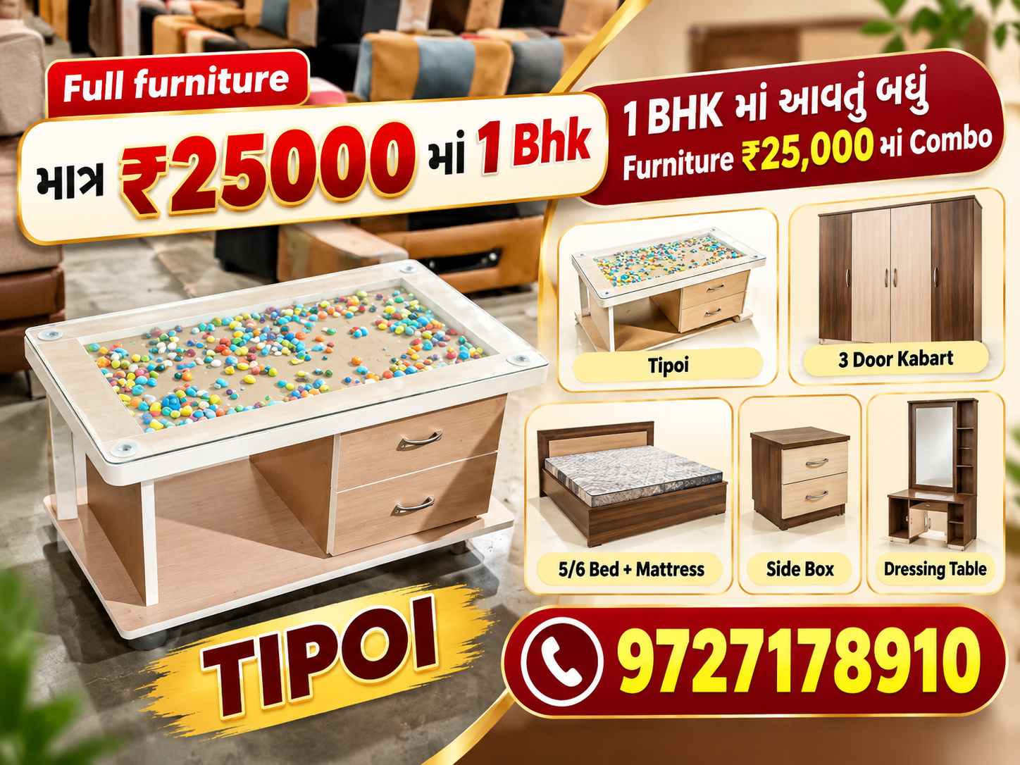Full Furniture 1 BHK Combo in ₹25,000