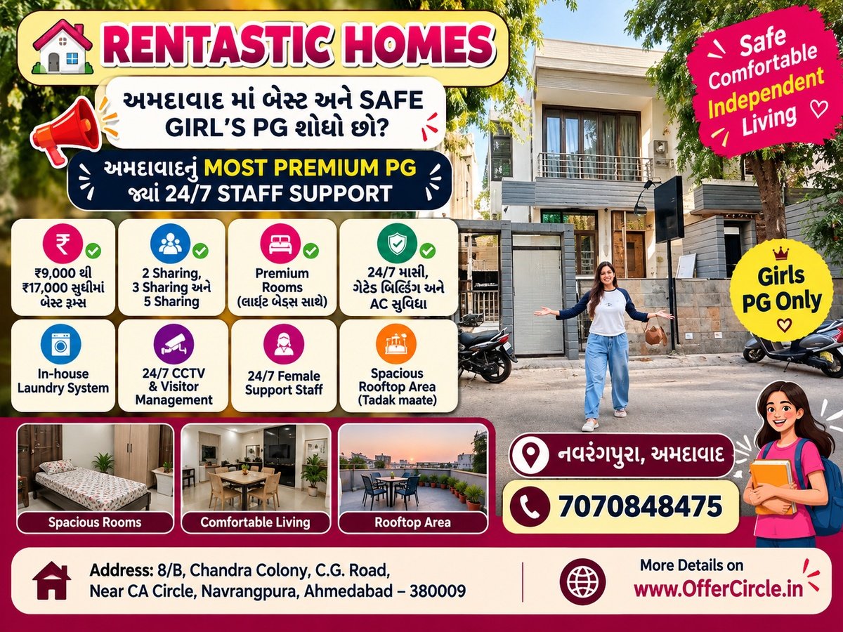 Girls PG Rooms with 24/7 Staff Support