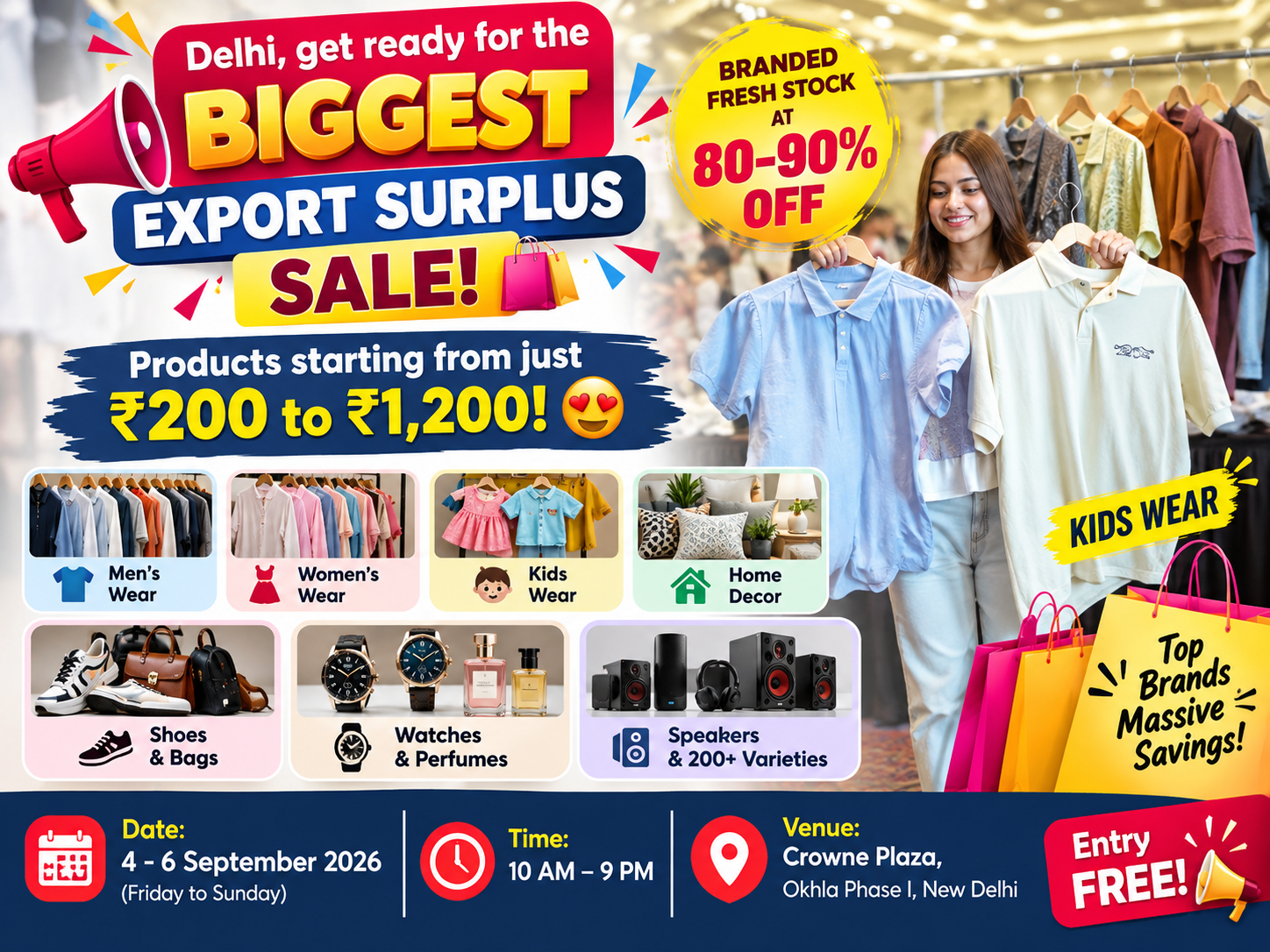Biggest Export Surplus Sale - 80% to 90% OFF