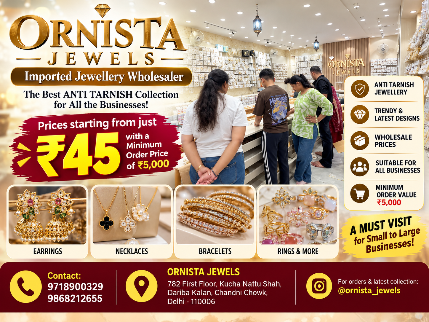 Anti Tarnish Jewellery Wholesale Starting From Rs 45