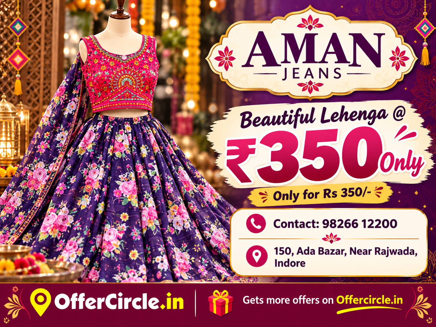 Beautiful Lehenga at Rs 350 Only